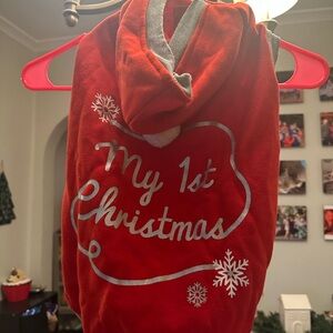 Red 'My 1st Christmas' dog Hoodie